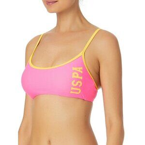 U.S. Polo Assn. Neon Pink & Orange Sports Bra Bikini Top XL